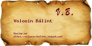 Volosin Bálint névjegykártya